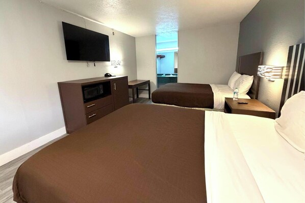 Room, 2 Queen Beds | Desk, free WiFi, bed sheets