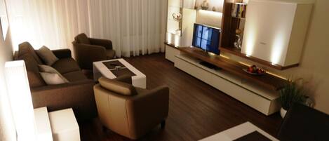 TV, DVD player, stereo