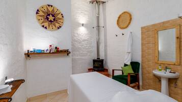 Outdoor treatment areas, hot stone massages, deep-tissue massages