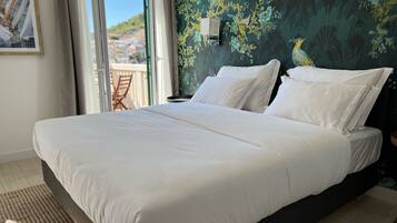 Individually decorated, individually furnished, desk, laptop workspace