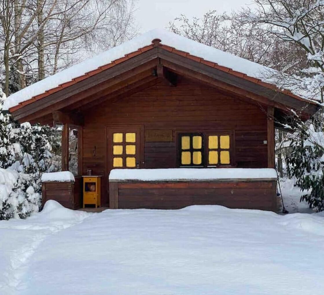 Blockhaus im Winter