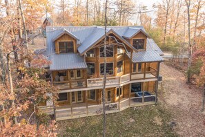 Exterior - Private Indoor Pool Cabin with firepit, game room, hot tub, theater room! (Sevierville)