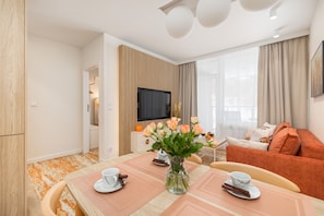 Apartment, 1 Bedroom, Balcony | Living area - Bel Mare - Amber Apartament by Renters (Miedzyzdroje)