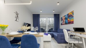 Unclassified image, 4 of 20, button - Dark Blue and Grey Apartment by Renters (Warsaw)