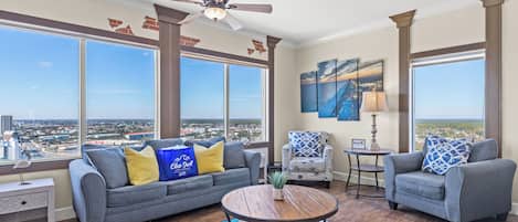 Condo, Multiple Beds, Balcony, Ocean View (Tidewater Beach Resort 2000) | Living area | 42-inch flat-screen TV with digital channels