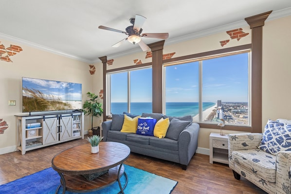 Condo, Multiple Beds, Balcony, Ocean View (Tidewater Beach Resort 2000) | Living area | 42-inch flat-screen TV with digital channels - Tidewater Beach Resort  (Panama City Beach)