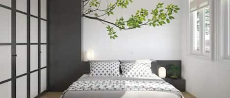 1 chambre, bureau, Wi-Fi, draps fournis