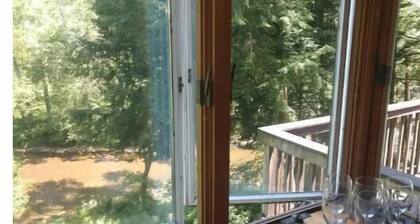 Red Bend cabin overlooking the river with hot tub.