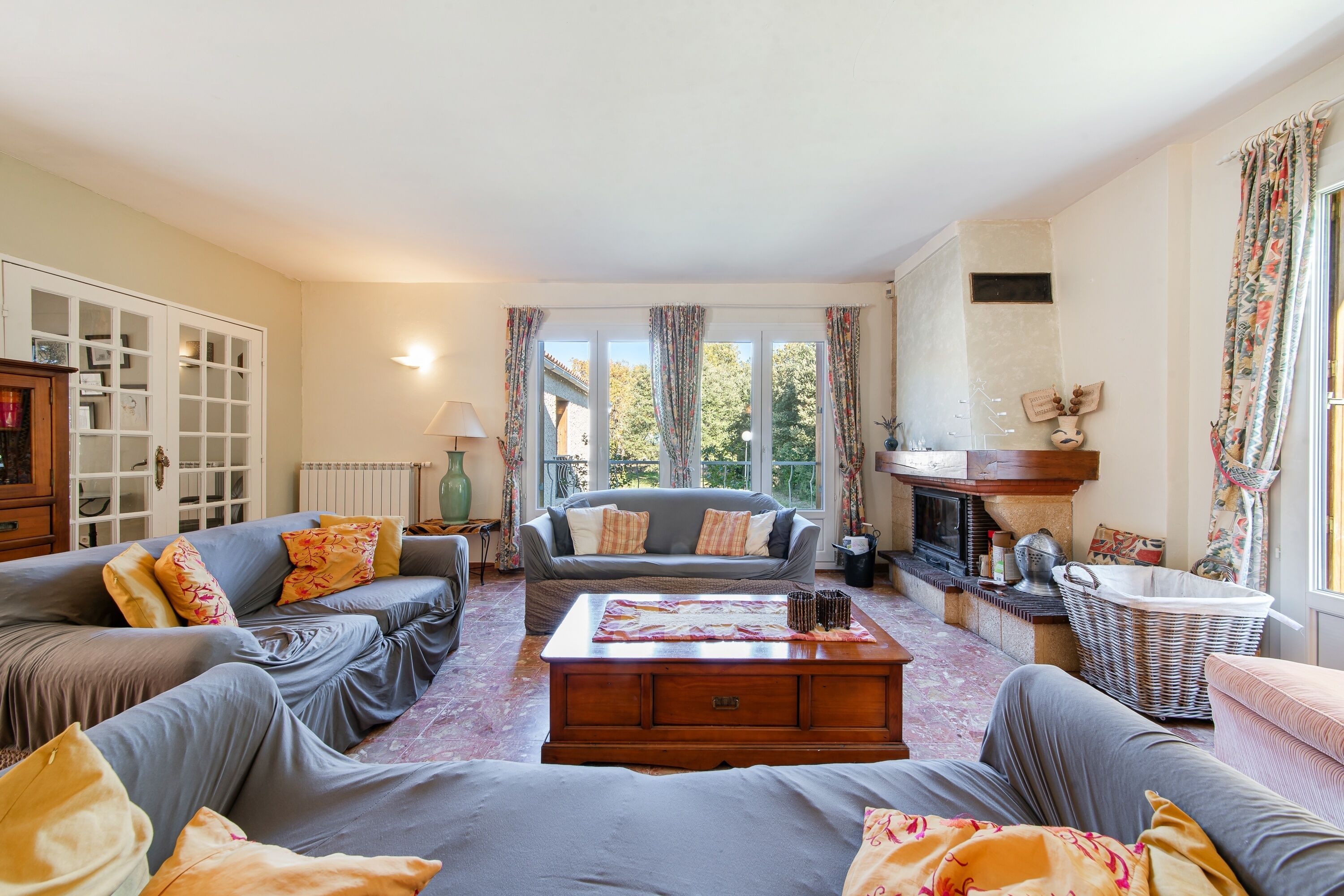 電視、壁爐、DVD 播放機