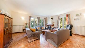 Fernseher, Kamin, DVD-Player