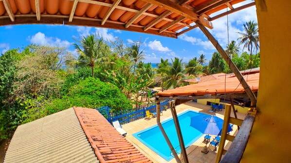 Suíte Queen-Size Casal 2o Andar Com Vista, Varanda e Rede | ลานระเบียง/นอกชาน