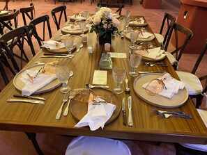 Formal dining experience awaits at this elegant table setting.