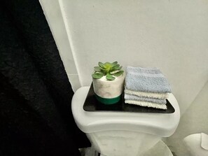 Shower, hair dryer, towels, soap - Modern Beach Front Studio -Oceanview Balcony. On CONDADO BEACH San Juan PR

 (San Juan)