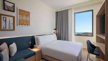 Free minibar, in-room safe, desk, laptop workspace