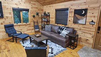 Smart TV, fireplace, video games, DVD player