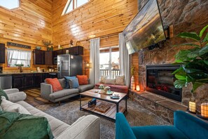 Smart-TV, Kamin, Tischfußball, Bücher