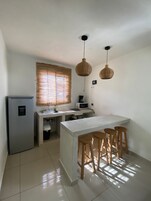 Family Apartment | Private kitchen | Stovetop, espresso maker, cookware/dishes/utensils