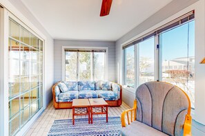 TV, DVD player, books - Town of South Bethany enchanting canal-front retreat with decks & amazing views (Bethany Beach)