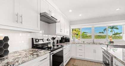 Snowbird-friendly home near water with private heated pool, grill, patio, & W/D