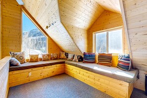 Interior - Serene & sunlit dog-friendly cabin with hot tub, fire pit, & views - near skiing (Taos Ski Valley)