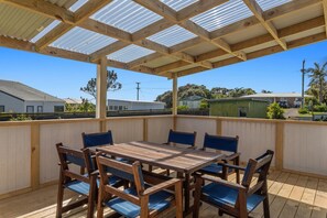 Outdoor dining - Back to the Beach Bach- Whole House- 4 guests- One price (Waiotahe)
