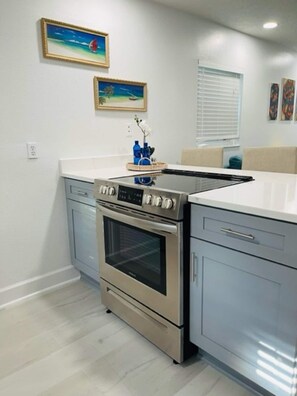 Fridge, microwave, oven, stovetop - Charming 1-Bedroom Oasis in the Heart of Downtown (New Port Richey)