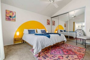 2 habitaciones, tabla de planchar con plancha, cuna de viaje y wifi 