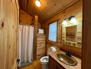 Shower, eco-friendly toiletries, hair dryer, towels