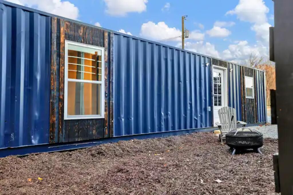Cozy Rustic Blue Container Cottage ~ Lake Wheeler
