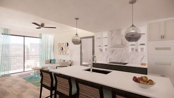 In-room safe, blackout drapes, iron/ironing board, bed sheets at Holiday Inn Club Vacations Myrtle Beach Oceanfront by IHG