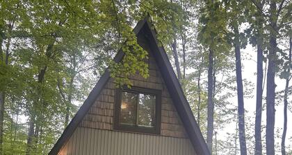 MCM A-frame: HOT TUB; Lake; Fall Colors; Fireplace; Nature; Cozy; Kayaks