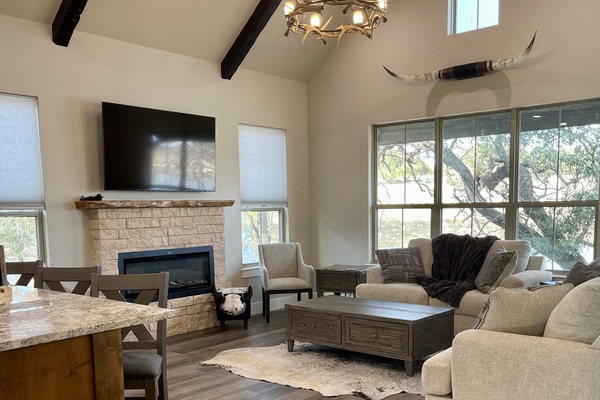Luxury House, 2 Bedrooms, Patio (Villa 604) | Living area | 55-inch Smart TV with satellite channels