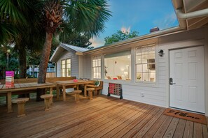 Outdoor dining - Charming Tybee Home with Private Heated Pool (Tybee Island)