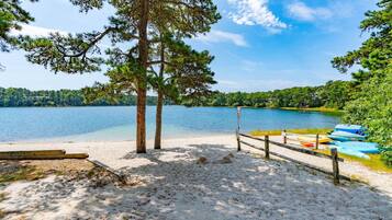 On the beach, fishing