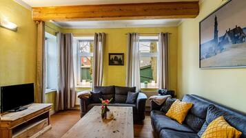 TV, fireplace, DVD player, stereo