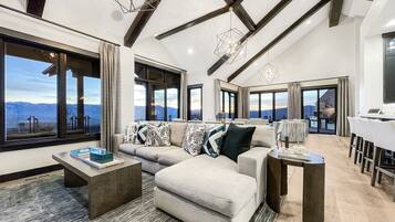 Smart TV, fireplace, table tennis, books