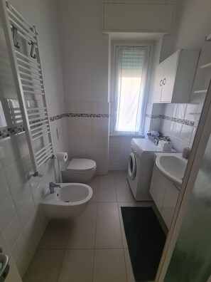 City Apartment | Bathroom | Shower, free toiletries, hair dryer, bidet