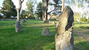 A grassy area with several large standing stones. - 3-roms Leilighet på Gateplan i Landlige Omgivelser (Vestfold og Telemark,)
