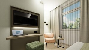 Habitación doble superior | Escritorio, cortinas blackout, wifi gratis y ropa de cama