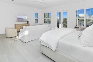 4 bedrooms, desk, iron/ironing board, travel crib