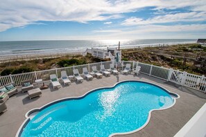 A heated pool - Bahama Breeze, Oceanfront House in Emerald Isle, NC! (Emerald Isle)