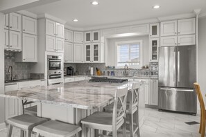 Fridge, microwave, oven, dishwasher - Beach Music II, Oceanfront House in Atlantic Beach, NC! (Atlantic Beach)