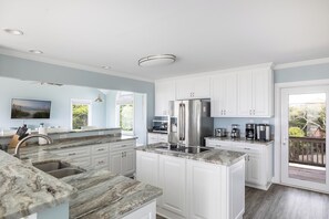 Fridge, microwave, oven, dishwasher - Beach Thyme, Oceanfront House in Indian Beach, NC! (Indian Beach)