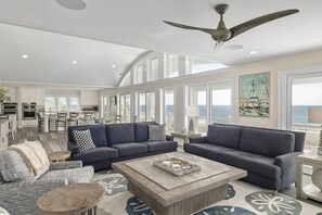 TV, fireplace, video games - Bill Fish, Oceanfront House in Emerald Isle, NC! (Emerald Isle)