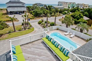 A heated pool - Blue Crab Retreat, Almost Oceanfront House in Emerald Isle, NC! (Emerald Isle)