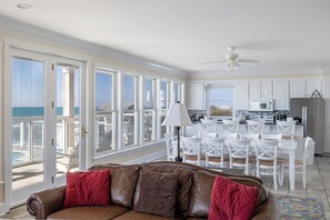 TV, fireplace, video games, DVD player - Blue Dolphin, Oceanfront House in Emerald Isle, NC! (Emerald Isle)