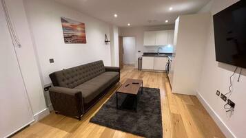 Apartment | Living area | Fireplace