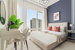 Standard-Apartment | Hochwertige Bettwaren, Betten mit Memory-Foam-Matratzen, Zimmersafe