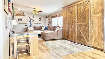 TV, fireplace, DVD player