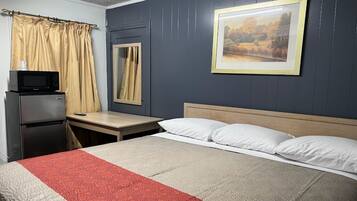 Desk, free WiFi, bed sheets